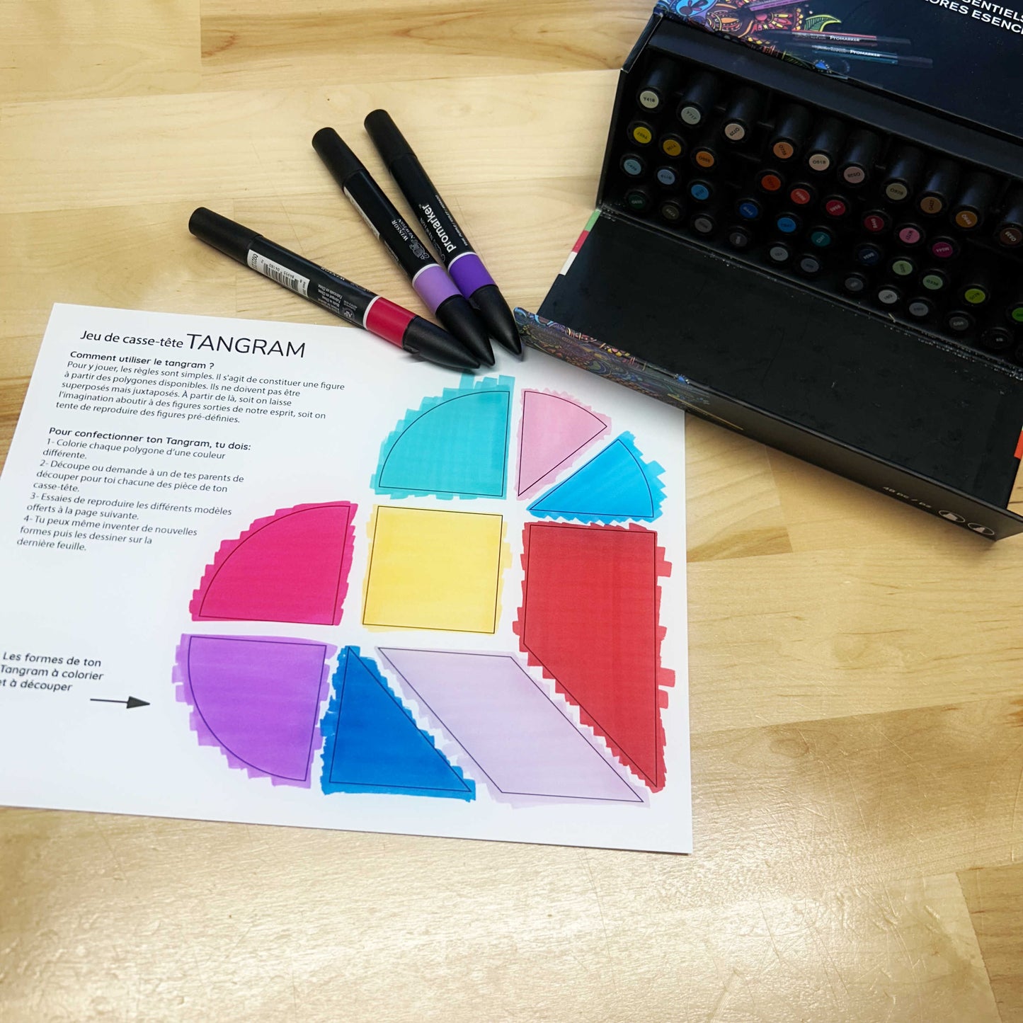 Tangram en coeur - activité pour enfant