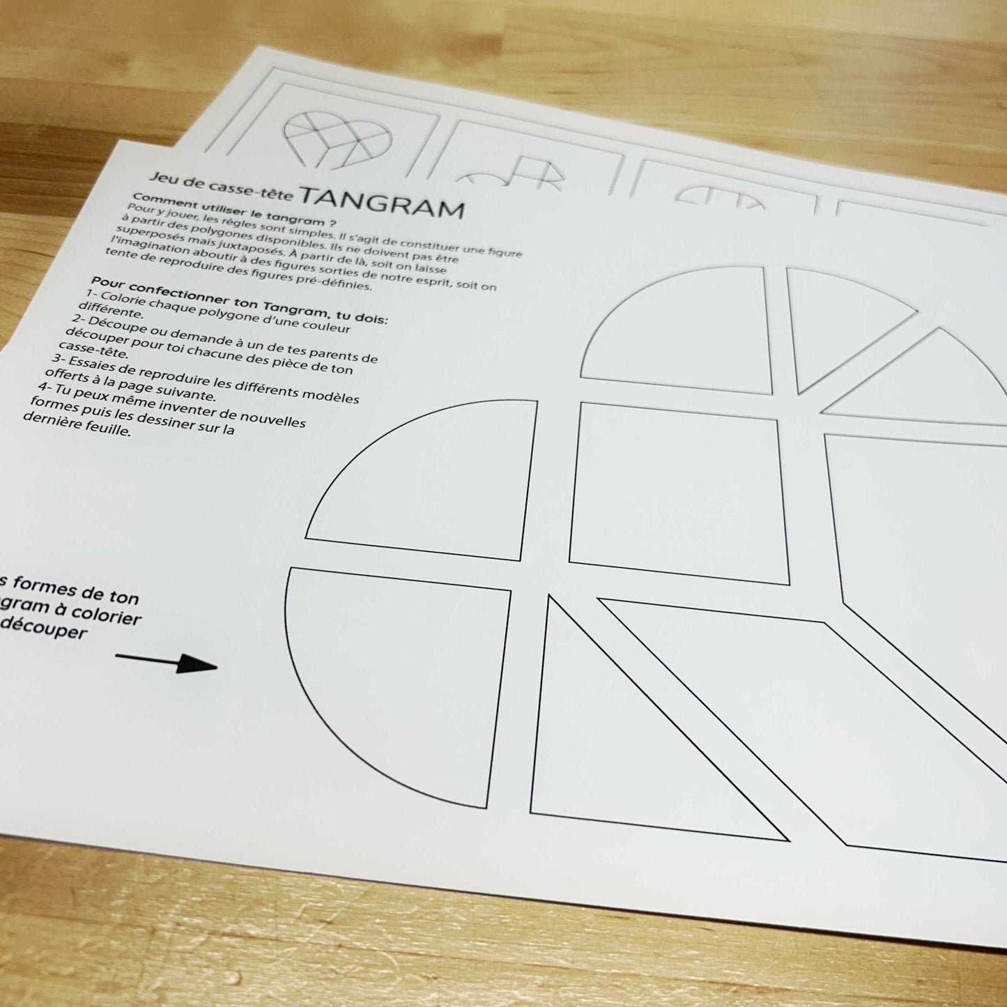 Tangram en coeur - activité pour enfant