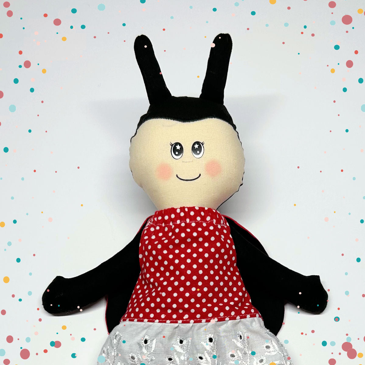 Coccinie, la coccinelle - Poupée de chiffon 12po