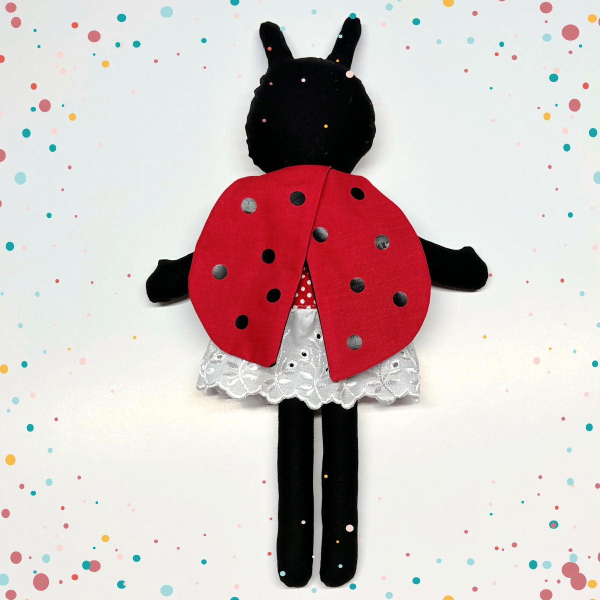Coccinie, la coccinelle - Poupée de chiffon 12po