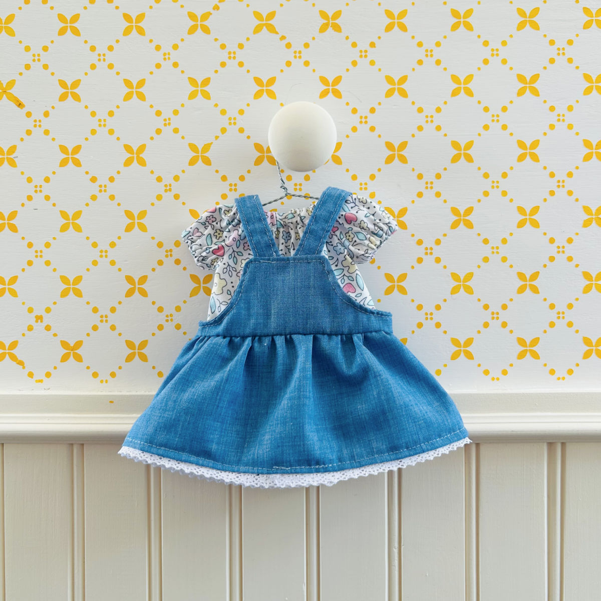 Ensemble jumper Petites fleurs - vêtement de poupées