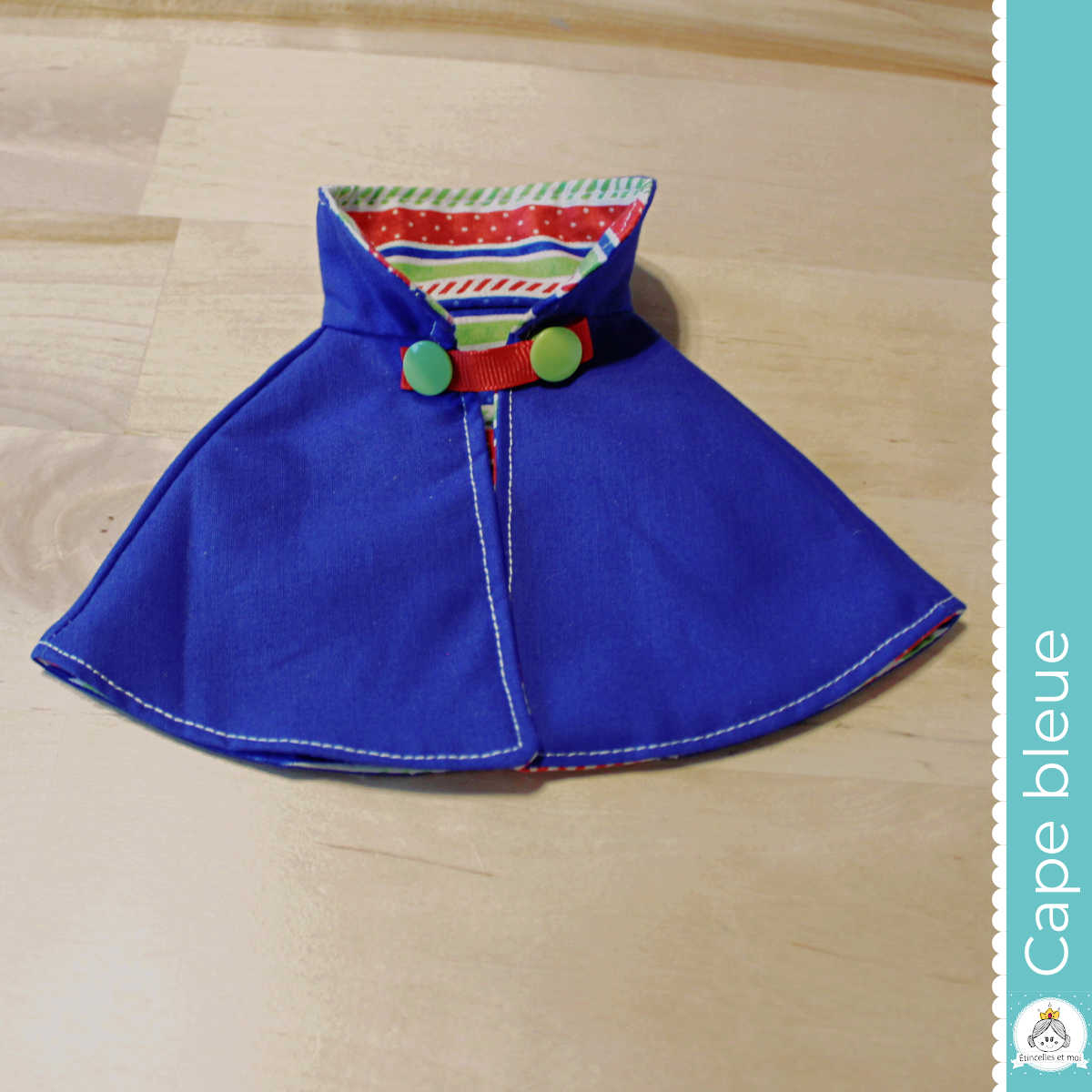 Cape colorée pour poupées de chiffon 12 po