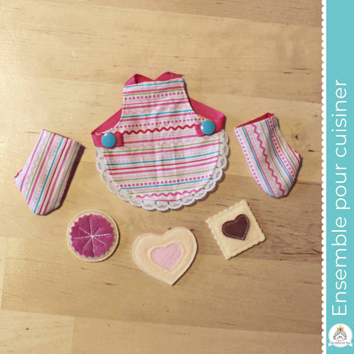 Ensemble pour cuisiner pour poupée de chiffon
