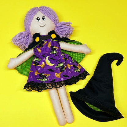 Luna la sorcière- poupée de chiffon 12po