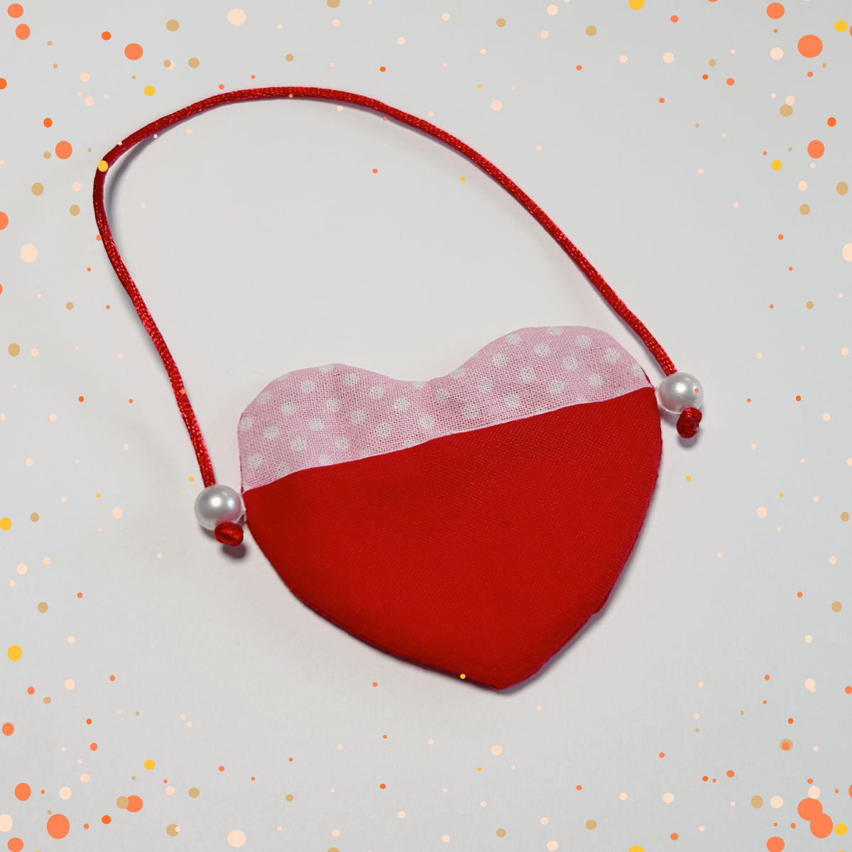 Sac à main en coeur rouge et rose- accessoires de poupées