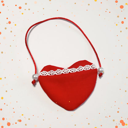 Sac à main en coeur rouge- accessoires de poupées