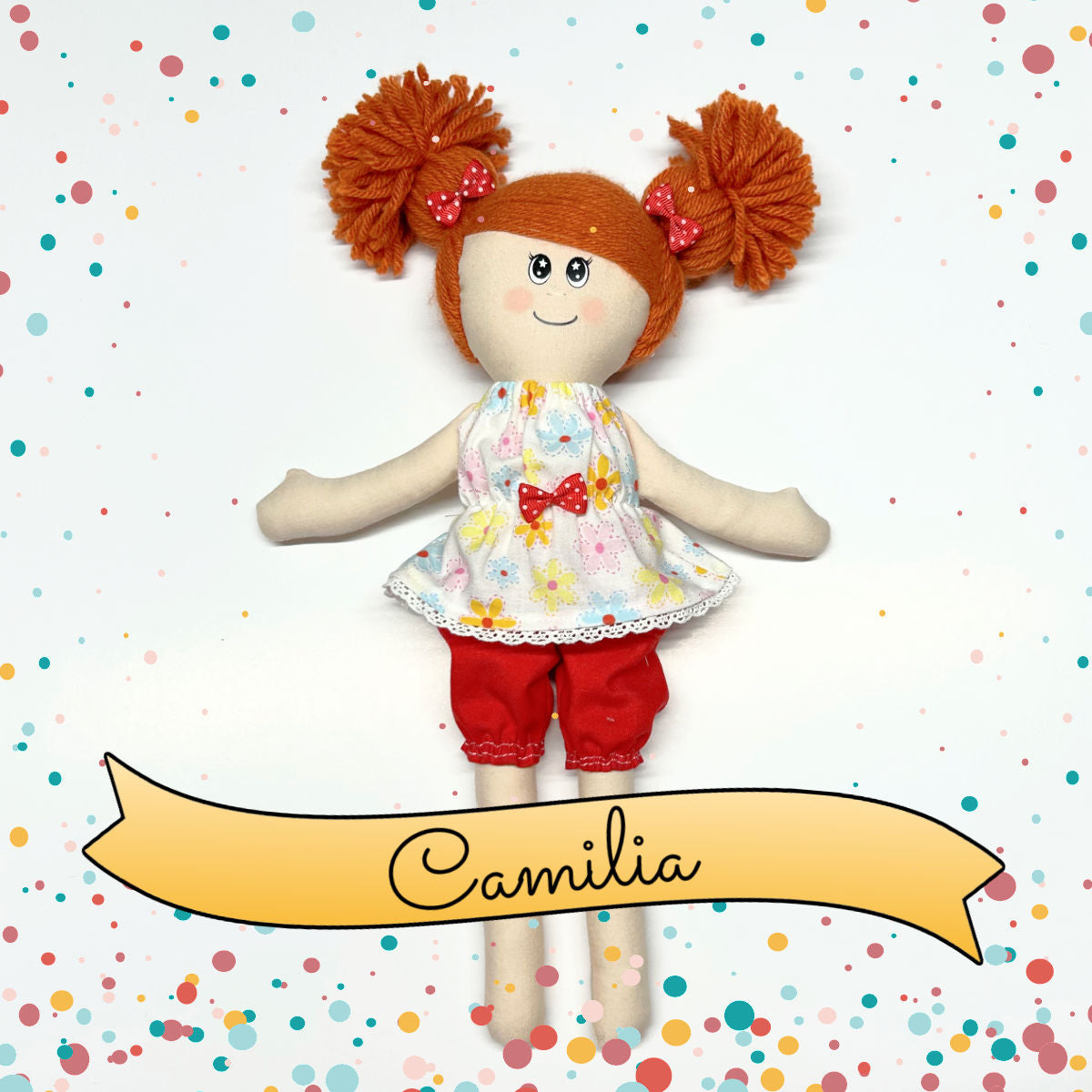 Camillia tout en fleurs - poupée de chiffon 12po