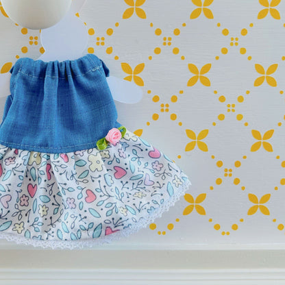 Robe 2 Petites fleurs - vêtement de petites poupées