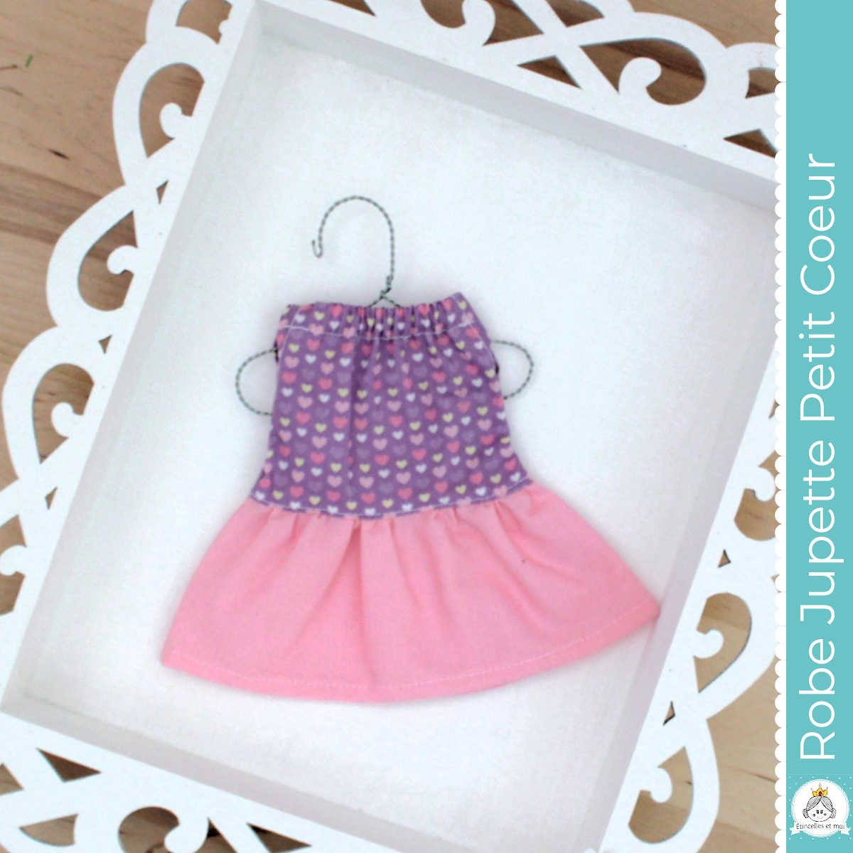 Robe Petit coeur pour poupée de chiffon